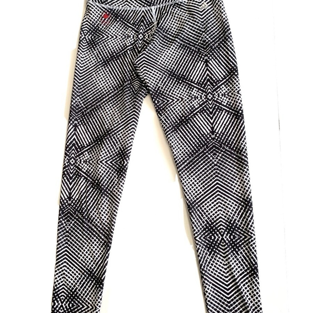 ADIDAS Women's Red/White Stripe 100% Polyester Athletic Track Pants